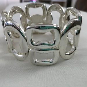 Silver block fashion bracelet